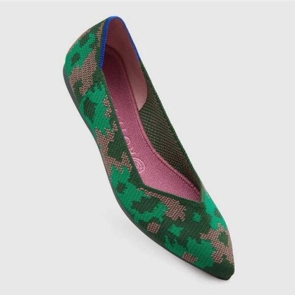 Rothy's Green Botanicamo Camo Point Toe Ballet Flat Shoes Sz 9 • Rare & Retired - Picture 16 of 16